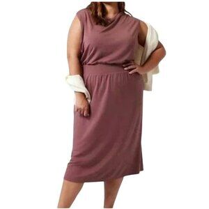 Athleta Santorini Cinch Dress Mauve Women's Size 2X Casual Sportwear Loungewear
